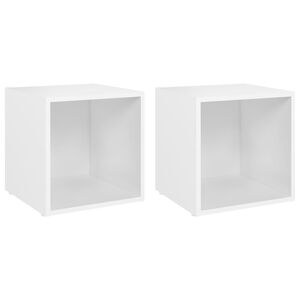 vidaXL TV Cabinets 2 pcs White 37x35x37 cm Engineered Wood