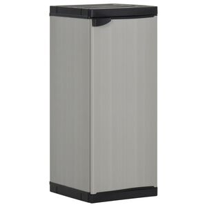 vidaXL Garden Storage Cabinet | Grey and Black | PVC and Polypropylene | Compact