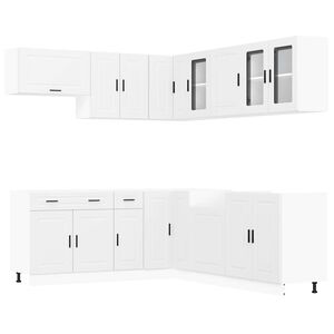 vidaXL 11 Piece Kitchen Cabinet Set "Porto" White Engineered Wood