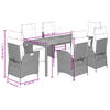 vidaXL 7 Piece Garden Dining Set with Cushions Grey Poly Rattan