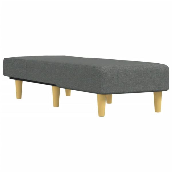 vidaXL Chaise Longue Dark Grey Fabric