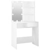 vidaXL Dressing Table with LED White 74.5x40x141 cm