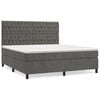 vidaXL Box Spring Bed with Mattress Dark Grey 153x203 cm Queen Size Velvet
