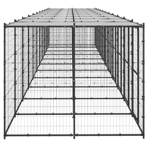 vidaXL Outdoor Dog Kennel Steel with Roof 26.62 m&sup2;