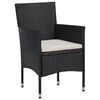 vidaXL 3 Piece Garden Dining Set Black Poly Rattan and Acacia Wood