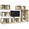 vidaXL 6 Piece TV Cabinet Set Sonoma Oak Engineered Wood