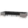 vidaXL 7 Piece Garden Lounge Set with Cushions Poly Rattan Dark Grey