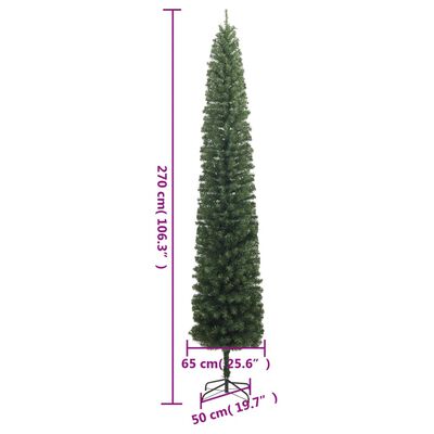 vidaXL Slim Christmas Tree 300 LEDs & Ball Set 270 cm