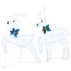 vidaXL LED Reindeers 2 pcs Cold White Fabric