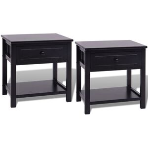 vidaXL Bedside Cabinets 2 pcs Wood Black
