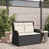 vidaXL Garden Bench with Cushion Black Poly rattan