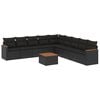 vidaXL Patio Sofa Set 9-Seaters Black