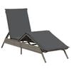 vidaXL Sun Lounger with Cushion Grey Poly Rattan