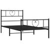 vidaXL Metal Bed Frame without Mattress with Footboard Black 107x203cm