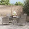 vidaXL 5 Piece Garden Bistro Set with Cushions Grey Poly Rattan