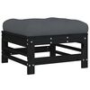vidaXL 6 Piece Garden Lounge Set with Cushions Black Solid Wood
