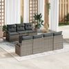 vidaXL Garden Sofa Set 8 pcs Grey Poly Rattan and Steel and Glass