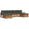 vidaXL Outdoor Sofa Set 6 pcs Natural and Anthracite Solid Acacia Wood