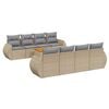 vidaXL 9 Piece Garden Sofa Set with Cushions Beige Poly Rattan