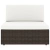 vidaXL Sectional Sofa 3-Seater Poly Rattan Brown
