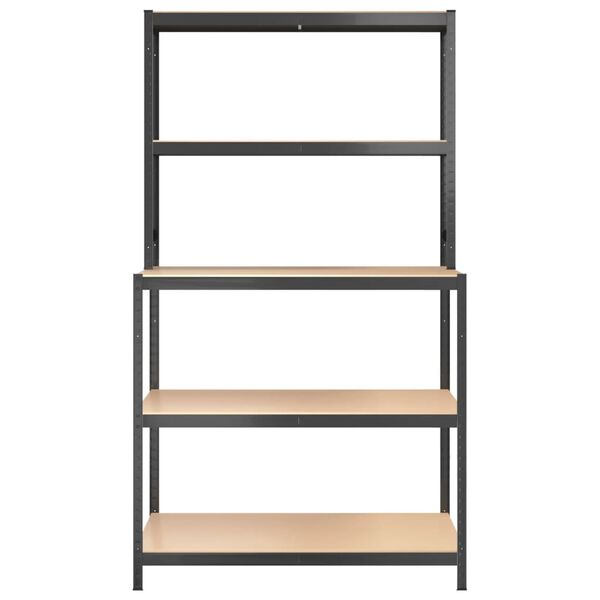 vidaXL 5-Layer Work Table with Shelves Anthracite Steel&Engineered Wood