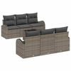 vidaXL Garden Sofa Set with Storage with Pillow 7 pcs Grey Poly Rattan