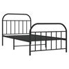 vidaXL Metal Bed Frame without Mattress with Footboard Black 107x203cm