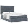 vidaXL Ottoman Bed with Mattresses Dark Grey Queen Velvet