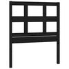 vidaXL Bed Headboard | Black | Solid Pine Wood | Extra tall | Decorative Inlays