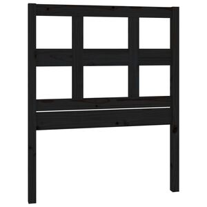 vidaXL Bed Headboard | Black | Solid Pine Wood | Extra tall | Decorative Inlays