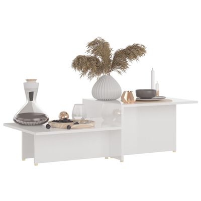 vidaXL Coffee Table High Gloss White 111.5x50x33 cm Engineered Wood