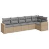vidaXL 6 Piece Garden Sofa Set with Cushions Beige Poly Rattan