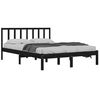 vidaXL Bed Frame without Mattress Black Solid Wood Pine 150x200 cm King Size