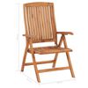 vidaXL Reclining Garden Chairs with Cushions 6 pcs Solid Teak Wood