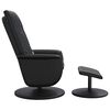 vidaXL Massage Recliner Chair with Footstool Black Faux Leather