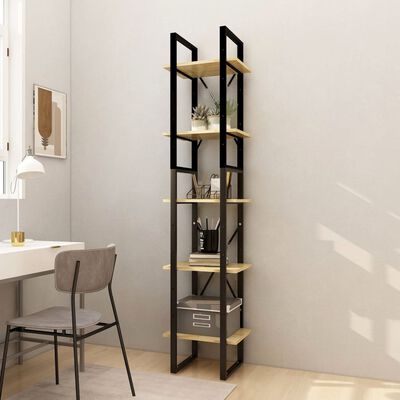 vidaXL 5-Tier Book Cabinet 40x30x175 cm Pinewood