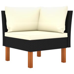 vidaXL Corner Sofa Poly Rattan and Solid Eucalyptus Wood
