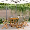vidaXL Folding Garden Chairs 4 pcs Grey Poly Rattan and Solid Wood