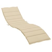 vidaXL Sun Lounger Cushion Beige 200x50x3cm Oxford Fabric