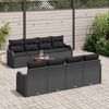 vidaXL Garden Sofa Set with Storage 9 pcs Black Poly Rattan