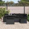 vidaXL Garden Sofa Set with Cushion 6 pcs Black Poly Rattan