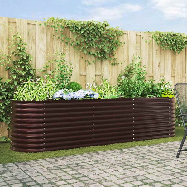 vidaXL Garden Raised Bed Brown 320 x 80 x 81 cm Steel