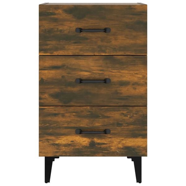 vidaXL Bedside Cabinet Smoked Oak 40x40x66 cm Engineered Wood