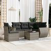 vidaXL 6 Piece Garden Sofa Set with Cushions Grey Poly Rattan