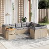 vidaXL 10 Piece Garden Sofa Set with Cushions Beige Poly Rattan