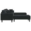 vidaXL Velvet Sofa with Cushion 3 pcs Black 208 cm Velvet