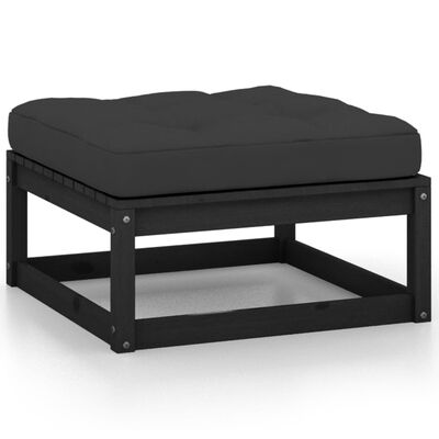 vidaXL 13 Piece Garden Lounge Set with Cushions Black Solid Pinewood