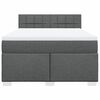 vidaXL Box Spring Bed with Mattress Black Double Fabric