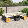vidaXL 11 Piece Garden Sofa Set with Cushions Black Poly Rattan