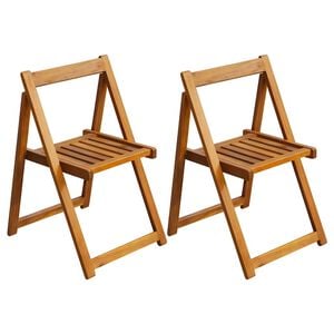 vidaXL Folding Chairs 2 pcs Solid Acacia Wood
